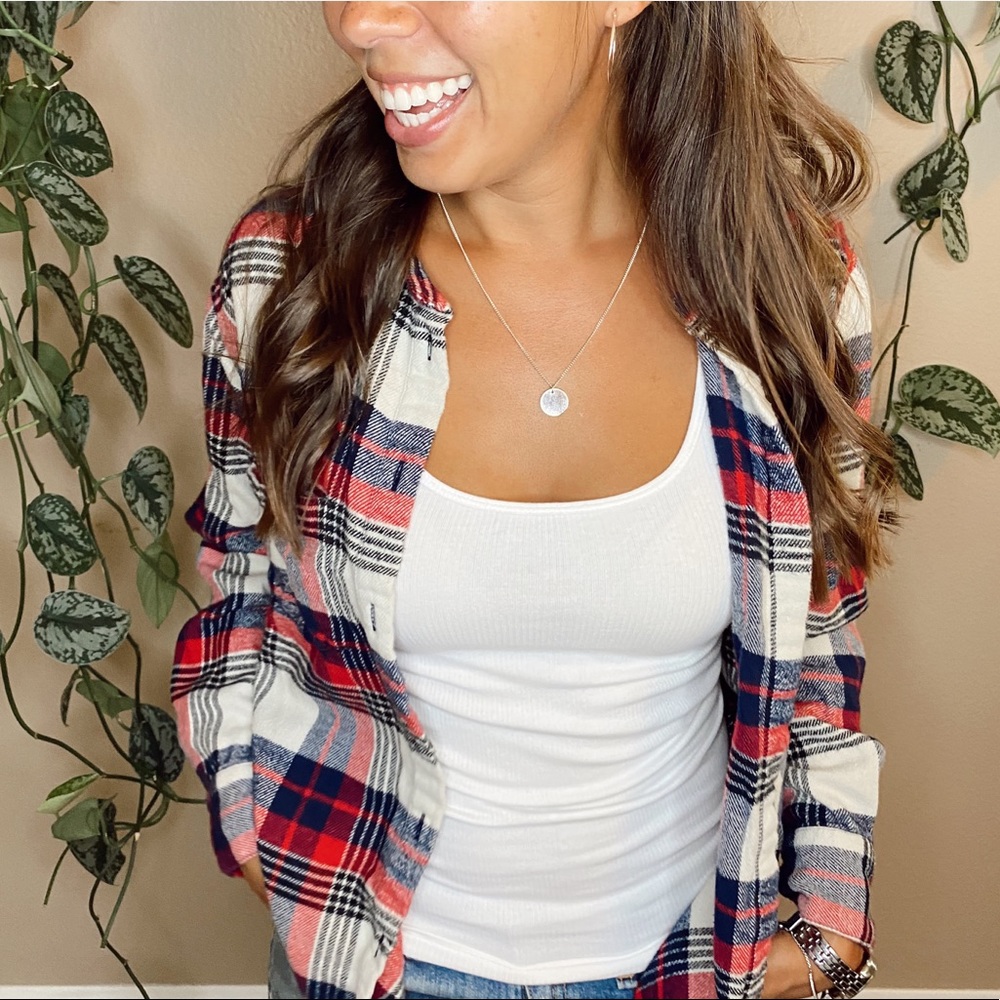 Madewell Red Plaid Flannel Long Sleeve - Picture 7 of 7